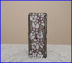 12.5 Stained Glass Tiffany Style Square Desktop Flower Night Light Table Lamp