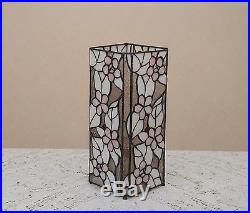 12.5 Stained Glass Tiffany Style Square Desktop Flower Night Light Table Lamp