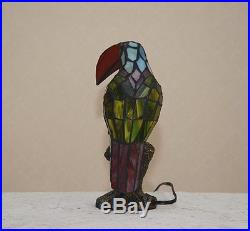 12H Stained Glass Tiffany Style Toucan Bird Night Light Table Desk Lamp