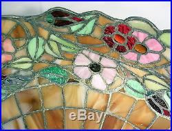 18 Leaded Stained Glass Jeweled Dogwood Beetles Hanging Table Floor Lamp Shade