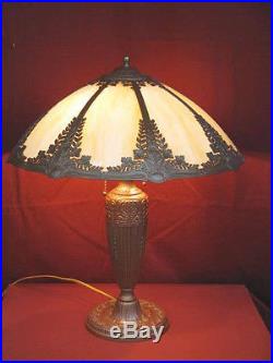 1920s ART NOUVEAU SLAG GLASS LAMP