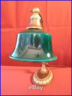 1920s EMERALITE ART DECO DOUBLE KNUCKLE DESK LAMP With GLASS SHADE