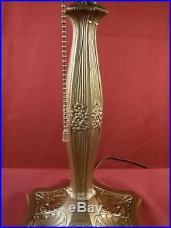 1930s ART NOUVEAU TABLE LAMP With SLAG GLASS SHADE