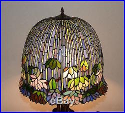 19W Stained Glass Lotus Water Lily Flower Tiffany Style Jeweled Table Desk Lamp