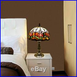 2 x HIGH QUALITY POPULAR TIFFANY STYLE ART DECO STAINED GLASS DESK TABLE LAMP