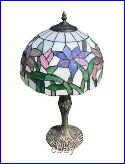 20 Vintage Stained Glass Tiffany Style Table Lamp Works Well Free Shipping