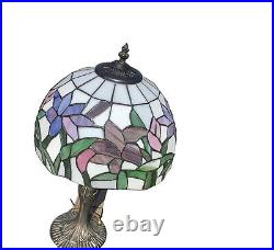 20 Vintage Stained Glass Tiffany Style Table Lamp Works Well Free Shipping