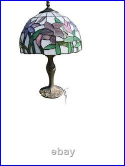 20 Vintage Stained Glass Tiffany Style Table Lamp Works Well Free Shipping