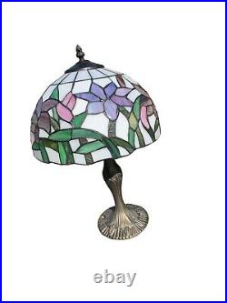 20 Vintage Stained Glass Tiffany Style Table Lamp Works Well Free Shipping