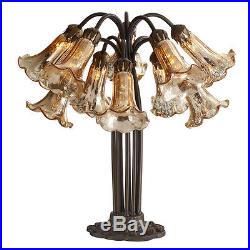 21-inch Gold Mercury Glass 10-lily Downlight Table Lamp