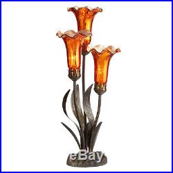 21-inch Mercury Glass 3 Lily Uplight Accent Lamp