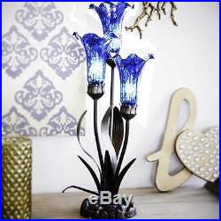 21-inch Mercury Glass 3 Lily Uplight Accent Lamp