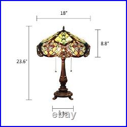 23.6 Antique Vintage Style Stained Glass Table Lamp