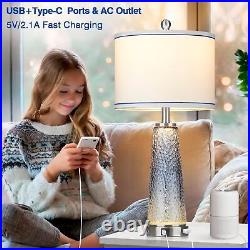 26 Coastal Table Lamps with USB A+C Ports & AC Outlet(Bulbs Included)