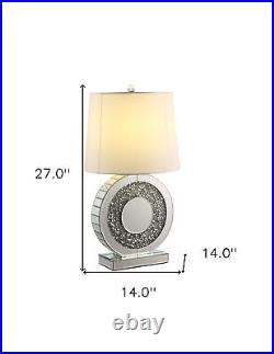 27 Clear Glass Table Lamp With White Square Shade