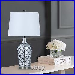 28.25 Hemp Rope Mesh over Glass Table Lamp with Decorator