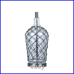 28.25 Hemp Rope Mesh over Glass Table Lamp with Decorator