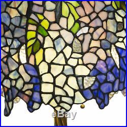 29.5'' H Stained Glass Tiffany Inspired Grand Wisteria Table Decor Lamp Blue