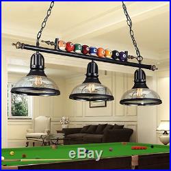 3 Light Metal Ball Design Pool Table Light Billiard Pendant Lamp Ceiling Fixture