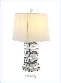 30 Clear Glass Table Lamp With White Empire Shade