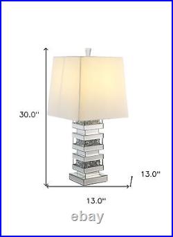 30 Clear Glass Table Lamp With White Empire Shade