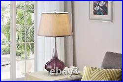 30 Purple Ombre Glass Table Lamp with Beige Shade