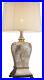 30H Elegant Drum Shade Mosaic Silver and Gold Swirls Pattern Table Lamp