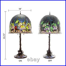 33.75 Wisteria Leaded Glass Stained Glass Table Lamp