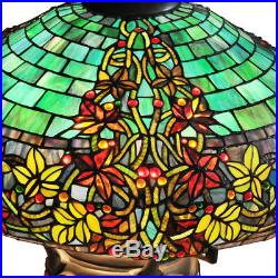 34 H Stained Glass Hampstead Table Lamp with Turtleback and Mosaic Base