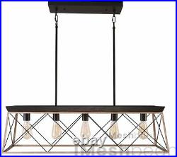 5-Light Industrial Hanging Pool Table Lights Fixture Billiard Pendant Lamp Bar