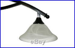 50 Arch Style Black Metal Pool Table Light Billiard lamp W White Glass Shades
