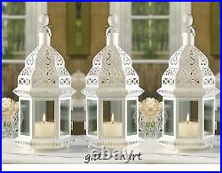 6 White Moroccan 12 shabby Candle holder lantern lamp wedding table centerpiece