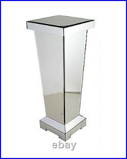 60 cm Mirrored Pedestal Side Lamp Table Plant Stand Telephone Pillar