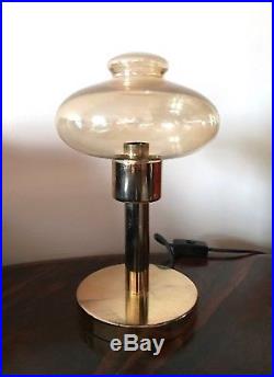60s 70s impressive Italian Raak Holmegaard style golden glass table lamp
