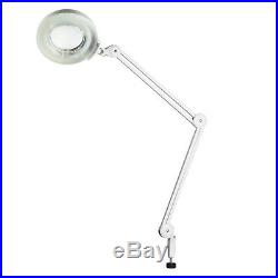8X Diopter Adjustable Magnifying Lamp Desk Clamp Magnifier Glass Light Lens