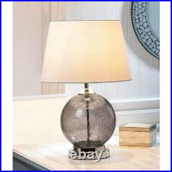 Accent Plus Gray Cracked-Glass Sphere Table Lamp