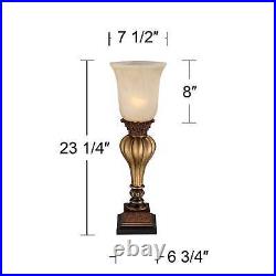 Accent Table Lamps 23 1/4 High Set of 2 Gold Uplight Shade Living Room Bedroom