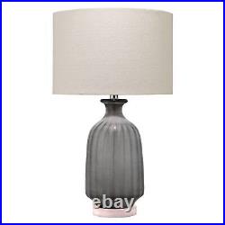 Alden Décor Eden Glass Table Lamp, Grey Grey