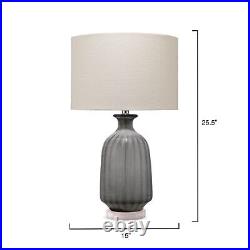 Alden Décor Eden Glass Table Lamp, Grey Grey