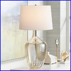 Ania Modern Table Lamp 31 Tall Clear Champagne Glass for Bedroom Living Room