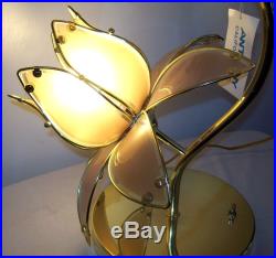 Anthony California 37 snake lamp flower pedals glass brass table or floor lamp