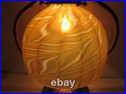 Antique #419 Tiffany Studios Harp Desk Table Lamp & Marked Lundberg Glass Shade