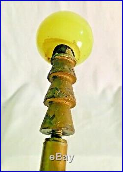 Antique Art Deco Vaseline Glass Table Lamp With Final Uranium Green 23