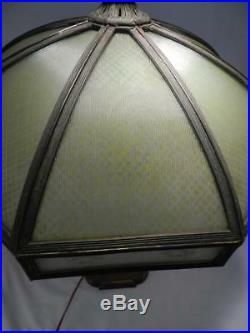 Antique Bradley & Hubbard Lamp16 Panel Reverse Painted GlassMissionArtsCraft