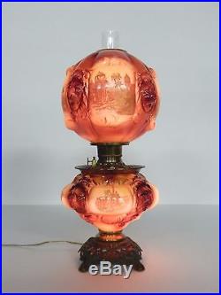Antique Consolidated Co. Lion Gone With The Wind electricfied Oil Lamp, GWTW