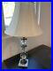 Antique Crystal Prism Lamp With Silk Shade