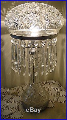 Antique Cut Glass Table Lamp