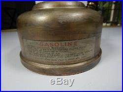 Antique GAS PRESSURE TABLE LAMP Lantern Milk Glass SHADE 1920's Coleman Fuel
