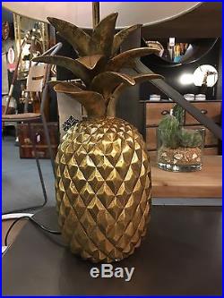 Antique Gold Pineapple Table Lamp with Graduating Yellow & White Shade 55cm High