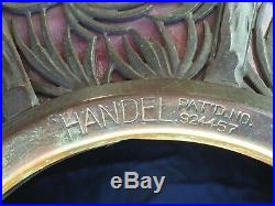 Antique Handel Teroca Table Lamp Tropical Sunset Design Signed On Base & Shade